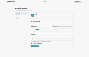 PocketStarter includes templates for user account management, including profile edits, account deletion, and billing.