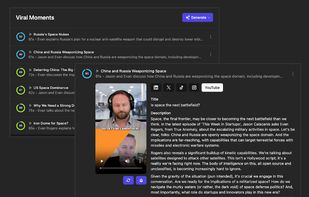 Identify viral moments and generate clips instantly. Generate copy for social media, differentiated by platform. Post directly to your social accounts. All done in a matter of seconds, not hours. 