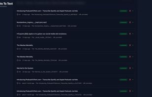 List of past transcripts 