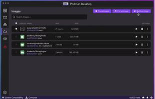 Build, pull, and push images. Part 1 of 3.
Build containers from a Dockerfile / Containerfile, or pull images from remote repositories to run.
Manage accounts for and push your images to multiple container registries.