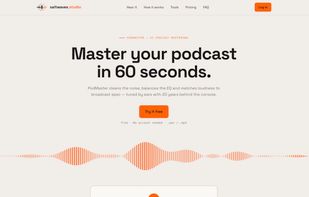 Landing page with live before/after comparison player