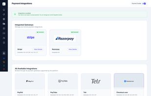 This is the Payment Gateways section where you can connect and manage secure payment methods for your store. It allows you to accept payments smoothly and provide customers with a seamless checkout experience.