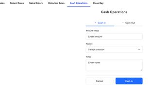 Back office dashboard