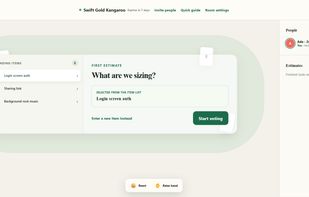 List of items to estimate