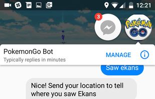 To find Pokemon around you, send your location