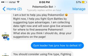 Find the type of your Pokemon by asking "What type is Meowth?"