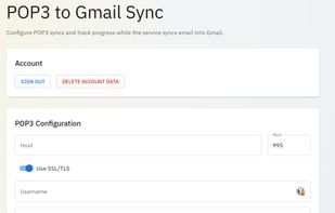 POP3 to Gmail Sync screenshot 1