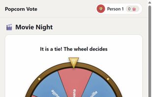 The film with the most votes wins. Deadlock? The wheel delivers the evening’s first plot twist.