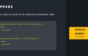 Shifted popups