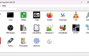 The main interface of the Portabox Launcher provides users with easy access to its core features.