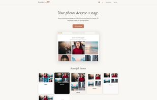 One-page portfolio builder for photographers. Sign up, upload, pick a theme, share your link.