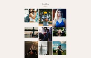 Elegant light layout with varied image sizes. Designed for photographers who want a refined look.