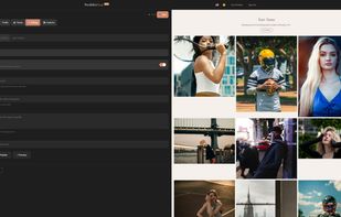 Customize URL, SEO, password protection, and custom domain — with real-time preview on the right.