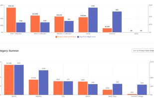 An interactive dashboard that was automatically created from the store main menu.