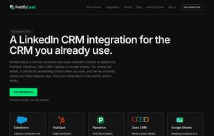 Works with Salesforce, HubSpot, Zoho CRM, Pipedrive, Capsule and Google Sheets
