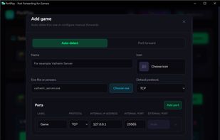 Custom Ports — Manual forwarding for any TCP & UDP ports