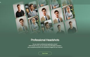 Landing page of Portrait To Go