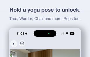 Hold a yoga pose to unlock.
