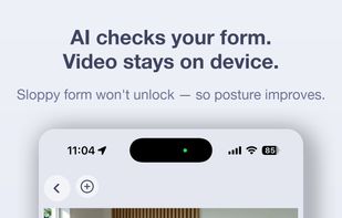 On-device pose detection checks your form.
