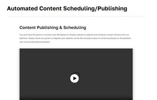 You also have the option to connect your Wordpress or Shopify website to publish and schedule content directly from our platform. Simply follow our guide to integrate your website via the API and every piece of content produced on the platform can now be published/scheduled.