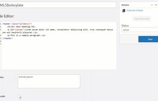 The convenient button for Post Snippets in the WordPress editor.