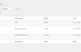 Settings > Post Snippets: the admin page where you create and manage snippets.