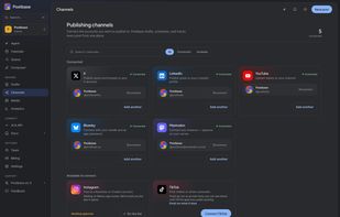 Channels: the connected networks, with Instagram shown as awaiting approval.