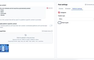 Instagram post to grid or not