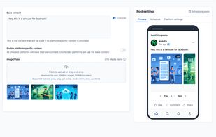 Facebook carousel scheduling with links per each card