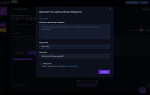 Generate posts with AI