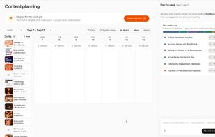 Plan the week: set the mix and PostPost.ai writes every post from your brand.