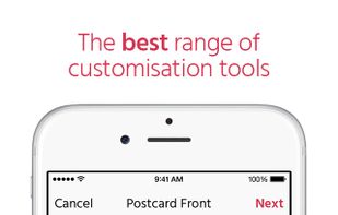 iPhone postcard text editor