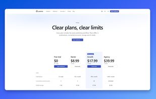 Flat monthly plans from $8.99 with a 7-day free trial, no credit card.