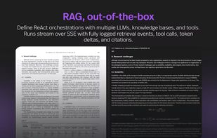 Upload PDFs, images, office files, or URLs — Powabase extracts, chunks, embeds, and indexes them. Built-in OCR 91% accuracy (OlmOCR-Bench). RAG pipeline 98.7% accuracy (FinanceBench). BM25, pgvector, hybrid search, and SOTA rerankers included. Handles multimodal content indexing.