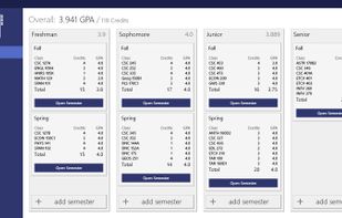 View your years/semesters and total GPA/credits