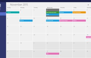 Calendar view displaying homework and exams