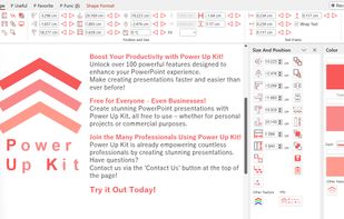 Free PowerPoint add-in for Windows with 100+ Features: align, resize, clean up.