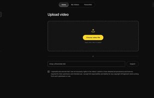 Upload a long video or import from a supported link. PowerCut transcribes it, finds the moments worth clipping and cuts them automatically.