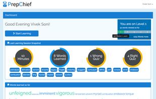 Dashboard with your learning insights