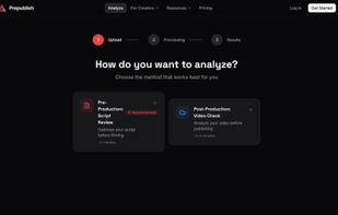 Analysis Choice Menu