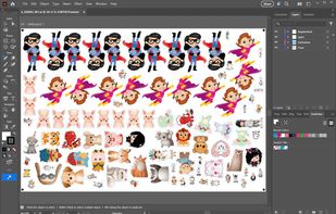 Nested sheet auto-synced into Adobe Illustrator with cut-lines and marks.