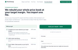Margin-Right Rebuild: the whole price book re-priced at your target margins, delivered import-ready
