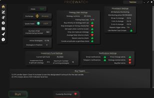 PriceWatch program Dashboard
