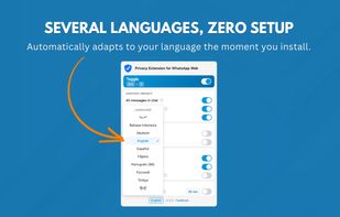 Built-in language selector with 10 languages. Auto-detects your language on install.
