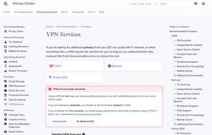 VPN provider recommendation listings