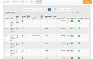 A detailed audit view gives the administrator full information about all administrative actions and also all user actions. Events like authentication requests, actions in the selfservice portal, resetting passwords, enrolling tokens are logged. Searching for token serial numbers give the administrator a complete token lifecycle view. The audit trail is digitally signed, so it will be noticed, if an entry was modified or deleted.
