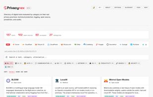 home page showing a list of applications