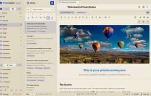 Rich text and Markdown notes with images, tags and folders. Every note is encrypted on your device.