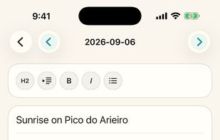 Writing an entry on iPhone