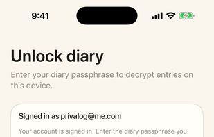 Unlock with your diary passphrase